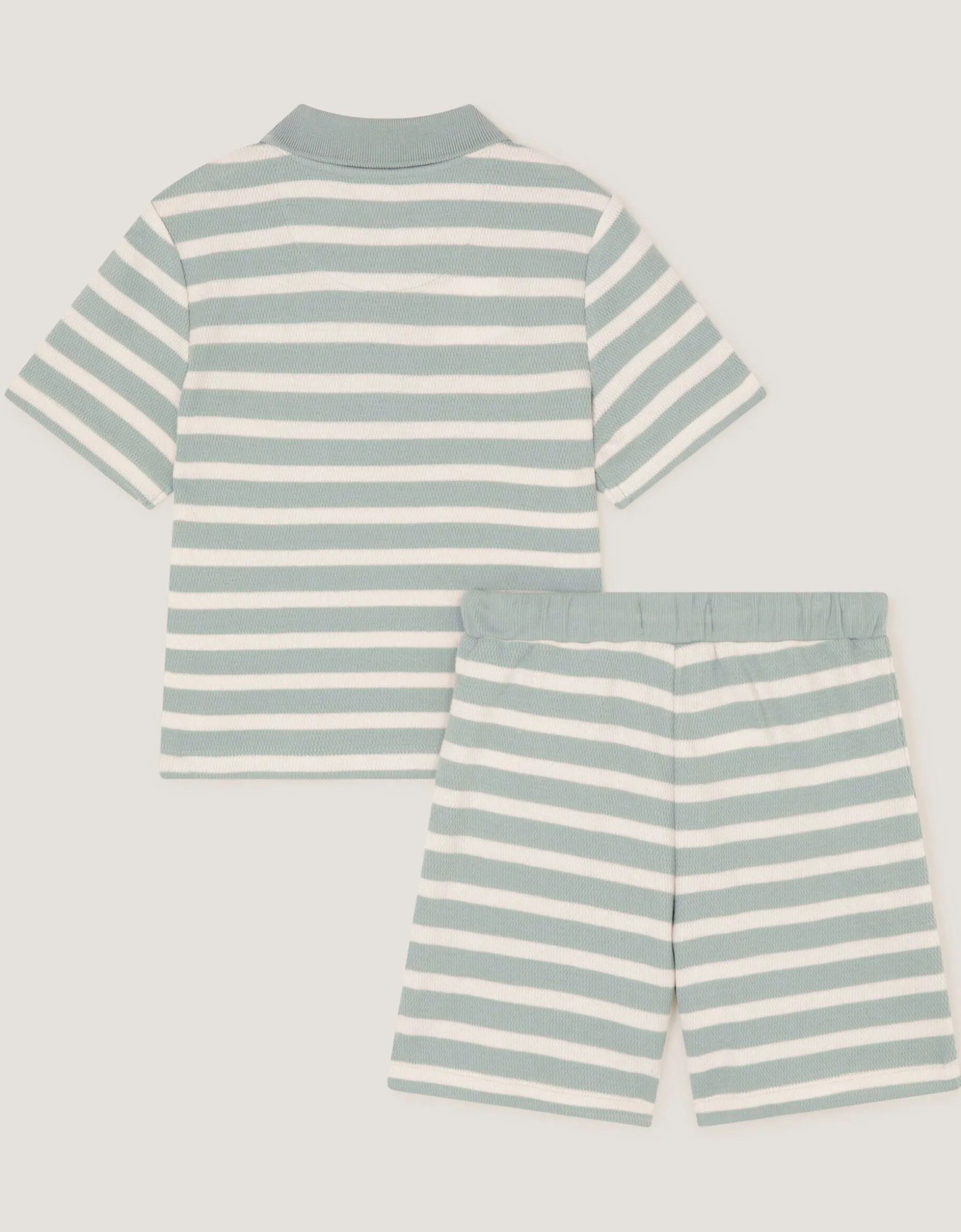 Stripe Jersey Shirt & Shorts Set Green