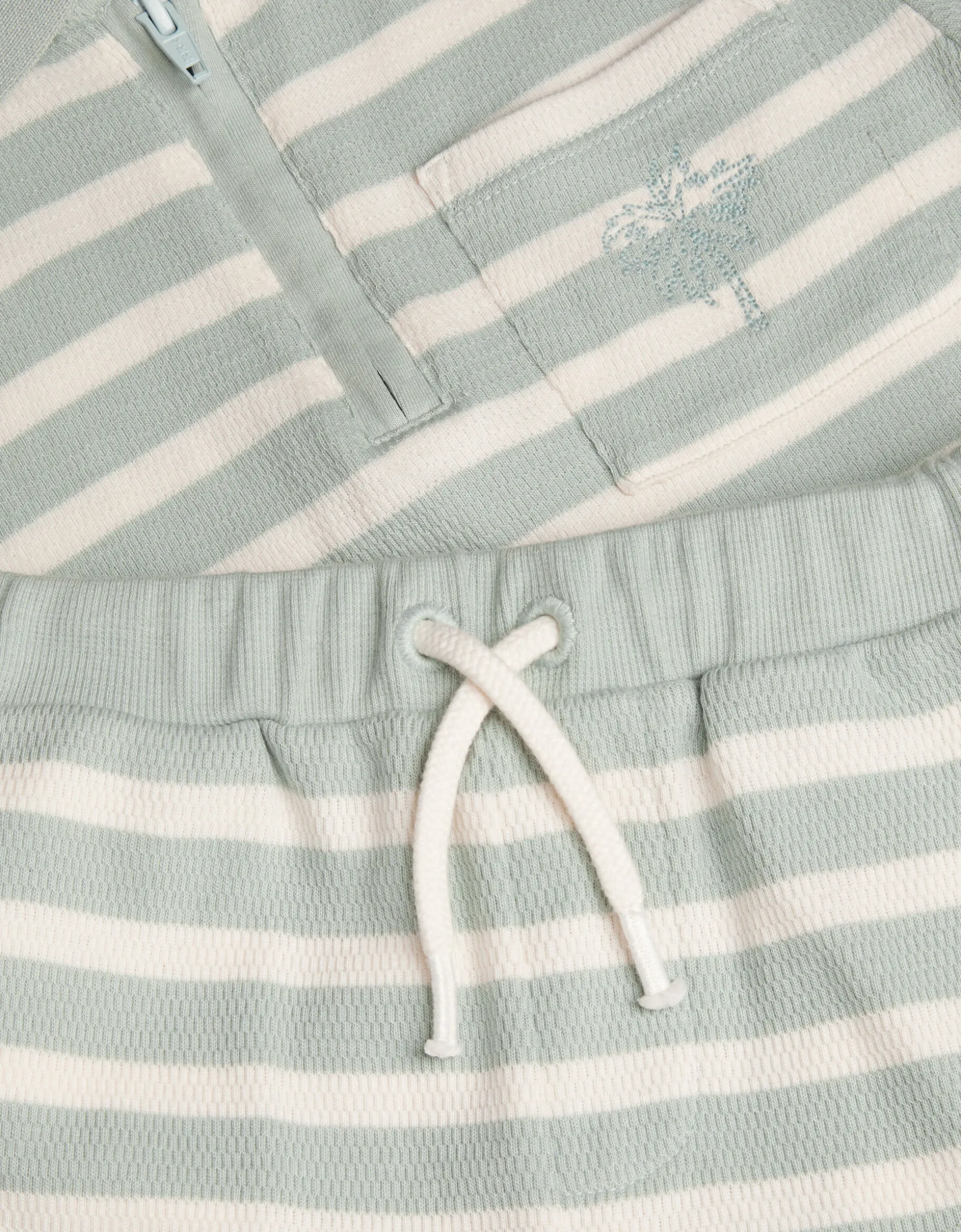 Stripe Jersey Shirt & Shorts Set Green