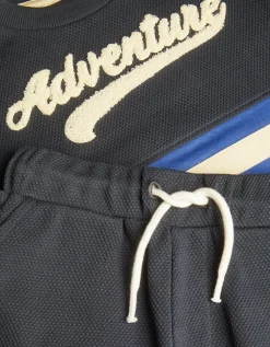 Stripe Jersey T-Shirt & Shorts Set Blue