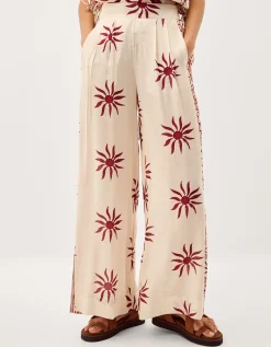 Sunnie Wide Leg Beach Trousers Ivory