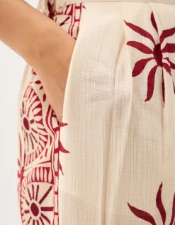 Sunnie Wide Leg Beach Trousers Ivory