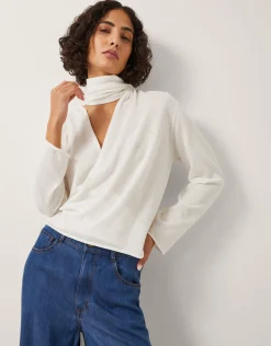 Suri Sheer Wrap Blouse Ivory