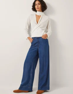 Suri Sheer Wrap Blouse Ivory