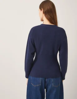 Suzy Fitted V-Neck Cardigan Blue