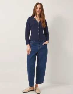 Suzy Fitted V-Neck Cardigan Blue