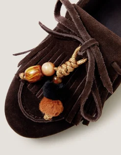 Tabitha Suede Moccasin Loafers Brown