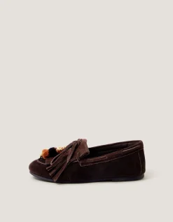 Tabitha Suede Moccasin Loafers Brown