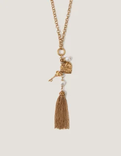 Tassel Heart Charm Necklace