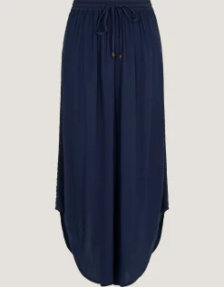 Teri Drawstring Culotte Trousers Blue