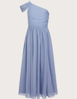 Texas One-Shoulder Prom Dress Blue