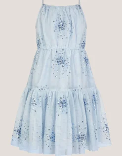 Tilly Sequin Tiered Party Dress Blue