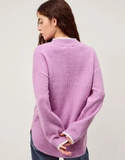 Tori Oversized Tipped Jumper Purple