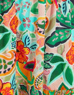 Tropical Floral Frilly Dress Multi