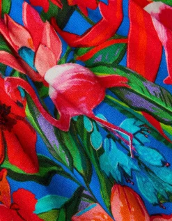 Tropical Print Jersey Beach Dress Pink