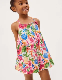 Tropical Print Jersey Playsuit Multi