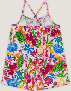 Tropical Print Jersey Playsuit Multi
