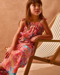 Tropical Swirl Tank Top & Trousers Set Orange