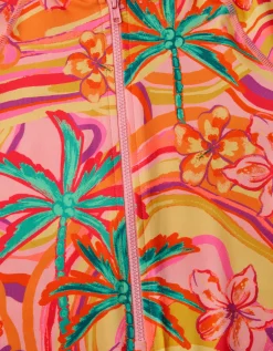 Tropical Swirl UPF50+ Short Swimsuit Orange
