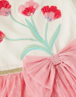 Tulip Polka Dot Mesh Disco Dress Pink