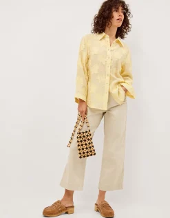 Tyra Floral Jacquard Shirt Yellow