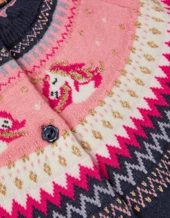 Unicorn Fair Isle Cardigan Blue