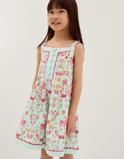 Unicorn Floral Print Playsuit Blue