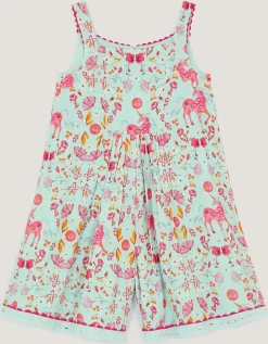 Unicorn Floral Print Playsuit Blue