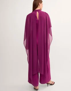 Valerie Cape Wide Leg Jumpsuit Purple