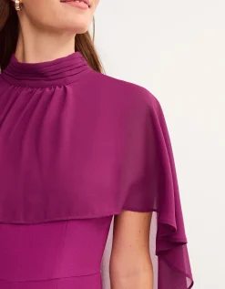 Valerie Cape Wide Leg Jumpsuit Purple