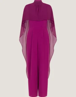Valerie Cape Wide Leg Jumpsuit Purple