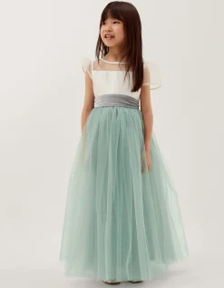 Velvet Bow Bridesmaid Dress Green