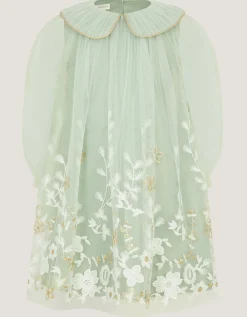 Veronica Floral Tulle Party Dress Green