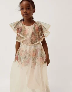 Vintage Flower Tulle Party Dress Multi