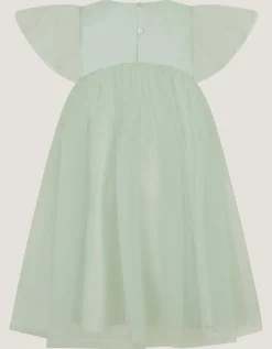 Winnie Satin Bow Party Dress Green