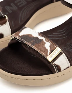 Woden Line Cow Print Sandals Multi