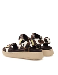 Woden Line Cow Print Sandals Multi