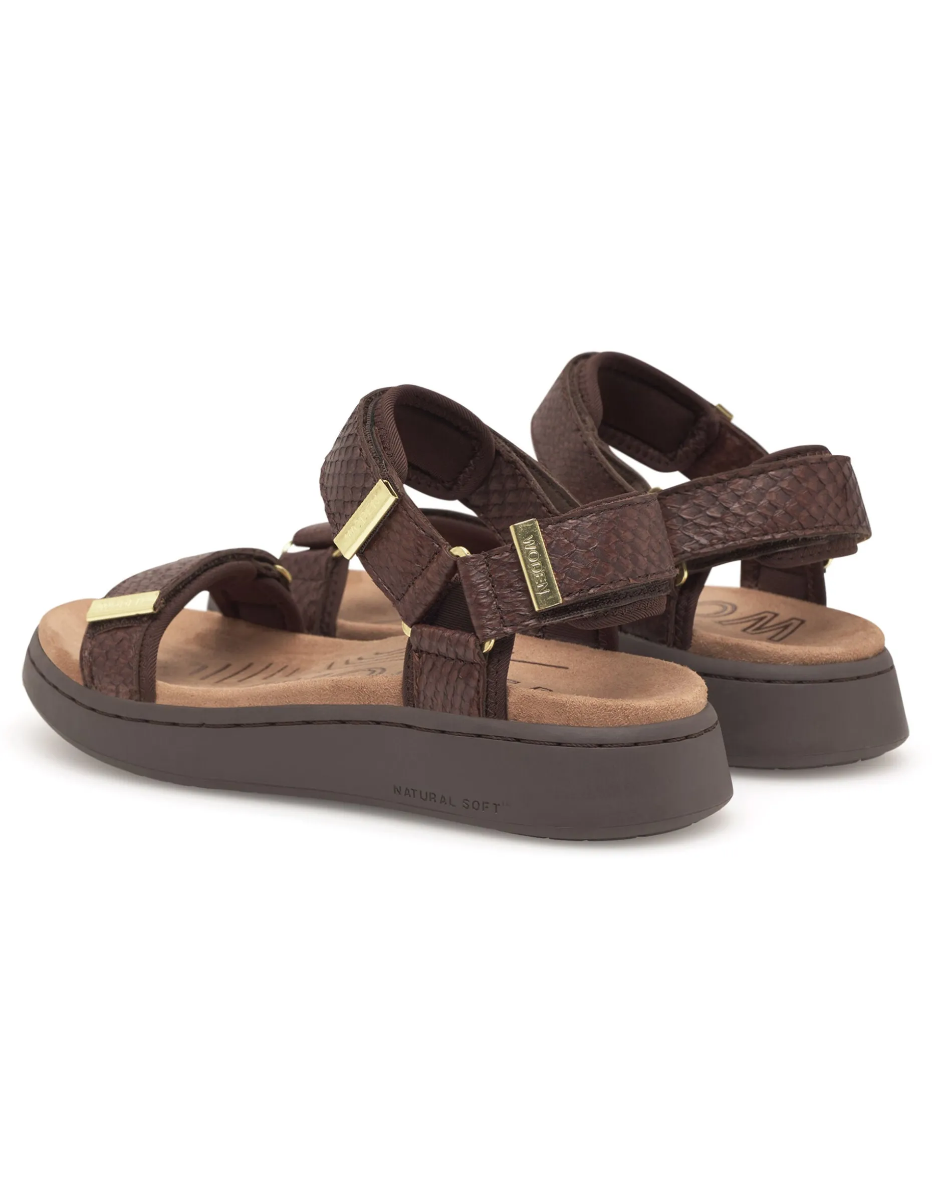 Woden Line Sandals Brown