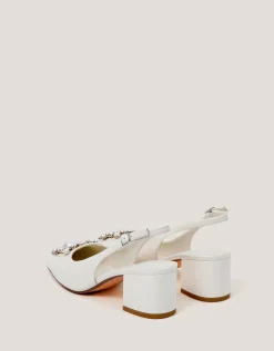 Wynn Pearl Slingback Heels Ivory
