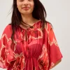 Yasmin Floral Print Mini Kaftan