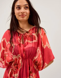 Yasmin Floral Print Mini Kaftan