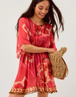 Yasmin Floral Print Mini Kaftan