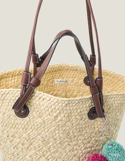 Yvie Woven Raffia Basket Bag