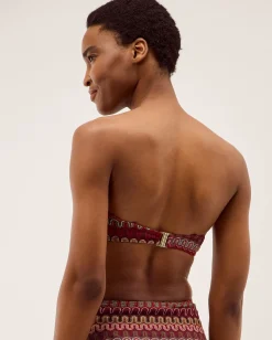Zaria Knit Bandeau Bikini Top Red