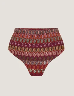 Zaria Knit High Waist Bikini Bottoms Red